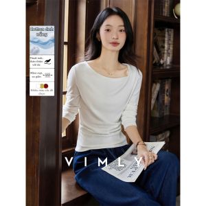 Vimly | Áo Thun Nữ Tay Dài Nút Bất Quy tắc
