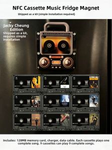 AMU·PIGGY | Music Playing Refrigerator Magnet with NFC Sensing Magnetic Tape Shaped Acrylic