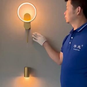 Đèn LED ốp tường decor đầu giường ngủ Đèn tường cho phòng ngủ 2 tầng phong cách Bắc Âu 16W