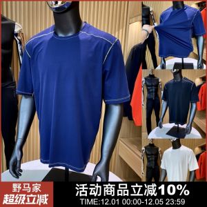 Outdoor Sports Short Sleeve T-Shirt Mens Standard Fit Quick Dry Breathable Stitching Design Moisture Wicking Youth Fashion