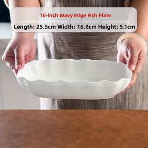 Porcelain Luxurious Deep Fish Plate