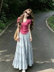 La Chapelle | Sweet Thin Summer High Waist A-line Flared Skirt
