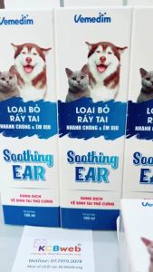 Soothing EAR - Dung dịch vệ sinh tai giúp loại bỏ ráy tai và mùi hôi trên tai dành cho chó mèo - Chai 100ML