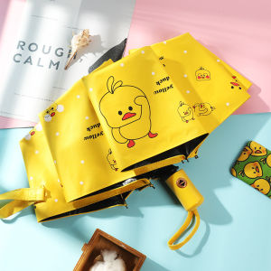 Automatic Folding Umbrella Sunshade Rainproof Cartoon Design Polyester Fabric Steel Rod for Students School Use Men Women Children