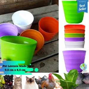 (1 pc) Pot Bunga Lovenia Mado Model Ukuran 10