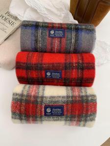 Christmas New Year Plaid Scarf Womens Autumn Winter Classic Wool Blend Warm Neck Warmer British Style Long Rectangle Scarf
