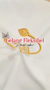 Gelang Dewasa Kupu Spiral Elegan Perhiasan Lapis Emas