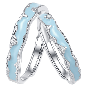Lnieer | Pure Silver 999 Cosmic Night Glow Couple Rings