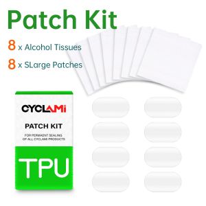 CYCLAMI Bike Inner Tube Tire Patch Patching Tools Repair Kit 8 Pieces Road MTB Folding Bicycle TPU Material Powerful Glue-free