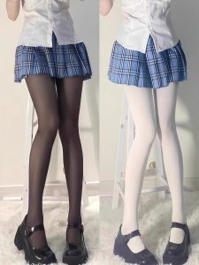 ลูกไม้ ถุงน่องกํามะหยี่ ผู้หญิง สไตล์บาง ฤดูใบไม้ผลิ ฤดูใบไม้ร่วง สีดำ Pantyhose น่ารัก ชุดนักเรียนสไตล์ขา Shaping ถุงน่อง