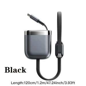 Cáp USB C Có Thể Thu Vào Sạc Nhanh PD240W Loại C Cho iPhone Samsung Laptop Xiaomi MacBook IPad - Dây USB Bằng Cao Su Silicon