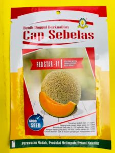 Benih Melon REDSTAR-F1 kemasan 400bj dari CAP SEBELAS MANTAB