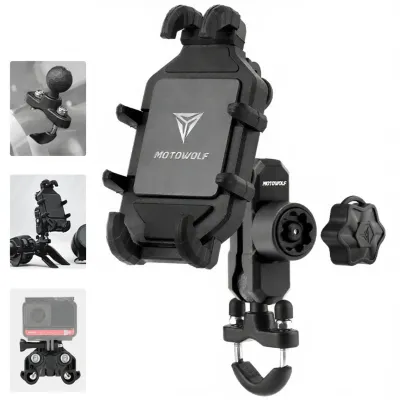 MOTOWOLF | Shockproof Wireless Charging Phone Navigation Mount