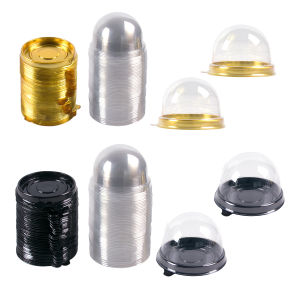50pcs Mini Transparent Cupcake Boxes Container Clear Plastic Cake Muffin Pod Dome Pastry Baking Packaging Boxes Wedding Party