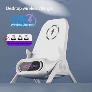 2026 Desktop Wireless Charger Phone Holder Stand for iPhone 17-12 Pro Max Samsung Vivo Xiaomi Smart Fast Charging Station
