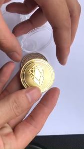 Đồng Xu EOS Bitcoin mạ vàng bạc 24k làm đồ lưu niệmtrang trísưu tầm quà tặng khách hàng hội nhóm EOS01