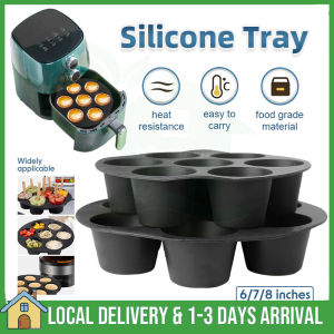 Silicone Non-Stick Muffin Cupcake Baking Tray 6" 7" 8" for Air Fryers Baking Basket Grill Bekas Roti Kek Acuan Pans Universal Baking 蛋糕模