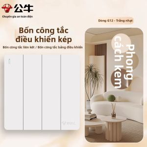 Bull | Bảng ổ cắm 5 lỗ moo màu trắng tuyết