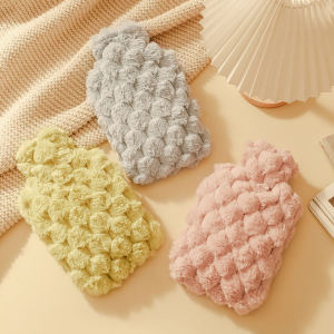Hot Water Bag with Flannel Cover Period Pain Relieve Keep Warm Portable Hand Warmer Bag Heat Pad