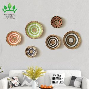 Trang Trí Tường Dệt Cỏ Phong Cách Bohemian Handmade