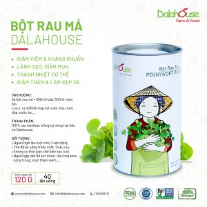 [Mua 2 Hộp Tặng Bình Pha] Bột rau má sấy lạnh Dalahouse - bột rau má organic thanh lọc cơ thể hỗ trợ thải độc gan (Hộp 120gr)