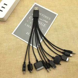 Kabel Charger Gurita 10 In 1 Kabel Data 0.2/1M Kabel Charger Micro Usb Lainnya Lightning Type CDC 4.0DC 3.5DC 2.0Iphone 3GS/4/4SSamsung anycall M300/G600/D880