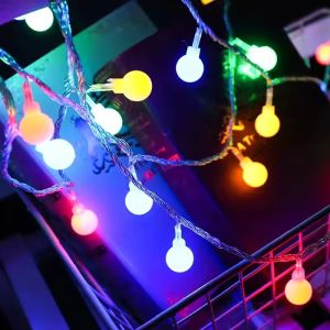 LED Frosted Globe String Lights Home&Outdoor Holiday DecorGlobe Camping Tent Decor Light Strings PartyNew YearChristmas Decor