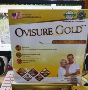 OVISURE GOLD SUSU VITAMIN KESEHATAN TULANG DAN SENDI NYERI OTOT ASTEOPOROSIS 1 BOX ISI 12 SACHET 100% ASLI ORIGINAL BPOM