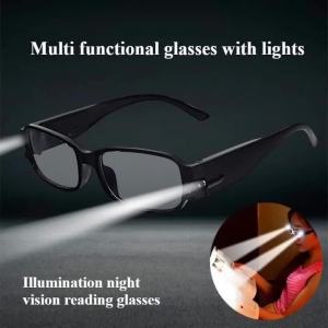 Kính Đọc Sách Trị Liệu Từ Tính Có Đèn LED Kính Nhìn Đêm Dành Cho Nam Và Nữ Tròng Kính Acrylic Chống Phản Chiếu Cho Người Bị Viễn Thị