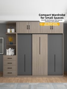 BINGTAI | Solid Economical Small Space Modern Minimalist Sliding Door Built-in Wardrobe