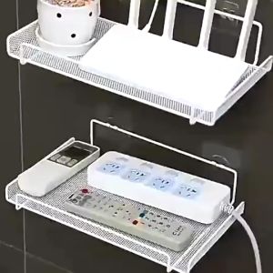 ชั้นวางเราเตอร์ ชั้นวางติดผนัง ติดผนัง ที่วางกล่องไวไฟ ไม่ต้องเจาะ