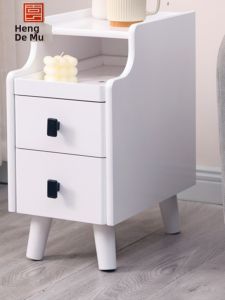 HENGDEMU | Luxurious White Narrow Storage Cabinet 20CM