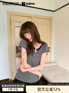 Dot Lace Collar Short Sleeve Summer T-Shirt Slim Fit