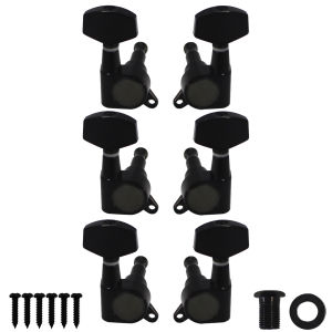Bộ 3 Bộ Chỉnh Âm Máy 3L3R Cho Đàn Guitar Điện Acoustic Đen/Chrome/Vàng Hợp Kim Kẽm Kín Chốt Điều Chỉnh Có Chìa Khóa