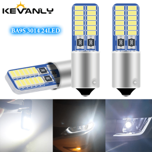 KEVANLY | 10X BA9S LED H6W T4W Canbus Car Led Light Bulb 24LED No Error Universal Auto Reverse Lamp Parking License Plate Light 12V White