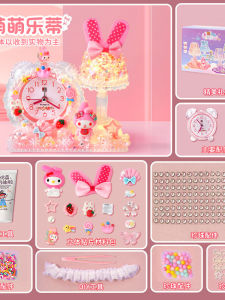 Handmade DIY Clock Toy Cartoon Character Night Light Childrens Gift Girls Creative Craft Small Alarm Clock Kids Handmade Toy