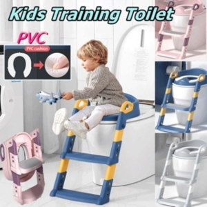 Infant Folding Potty Training Seat Adjustable Folding Rack Step Stool Toilet Seat Baby Toilet Potty Seat