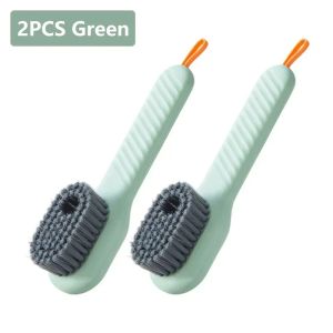 1/2Pcs Multifunction Cleaning Shoe Brush Soft Automatic Liquid Brush with Hook Long Handle Durable Practical for Shoes Clothes