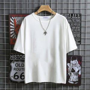 Waffle T-Shirt Mens Loose Clothes Short Sleeve Ins Trendy Elbow-Sleeve Half-Sleeve Trendy K-style Tops BF T-shirt Fashion