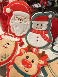 Khăn Lau Tay Dày Nhanh Khô Treo Cây Thông Giáng Sinh Hình Ông Già Noel Khăn Lau Tay Phòng Tắm Nhà Bếp Khăn Vải Cotton Mềm Mại