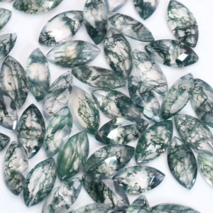 Fine Natural Agate Marquise Shape Moss Agate Stone Loose Stone for DIY Accessories Jewelry Making