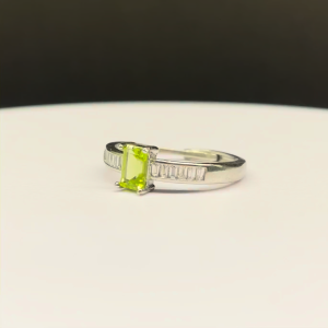 Emerald Cut Peridot Ring (ADJUSTABLE RING)