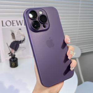 Comes with Lens Protector Ultra-Thin Frosted Apple 14 Phone Case Iphone13 New Arrival 15 Minimalist 12Promax Summer Anti-Fingerprint 11pro Semi-Transparent Black 14plus Silicone Soft Drop-Resistant Protective Case