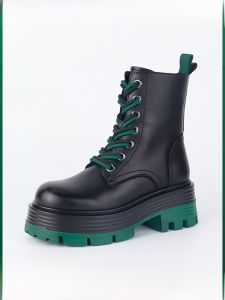 Red Dragonfly Platform Martin Boots Womens Shoes 2024 Autumn and Winter New Arrival Retro Contrast Color Short Boots Thick Heel Soft Bottom Female Boots