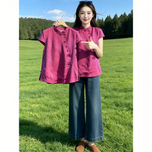 Shalldoer | Chinese Style Short Sleeve Cheongsam Shirt Slimming