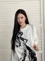 KPOP Aespa Whiplash Limited Editionเสื้อยืดแขนสั้นผ้าฝ้ายKARINA GLSELLEฤดูหนาวNINGNINGเดียวกันพิมพ์หลวมอะนิเมะTechno Top. 