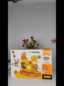 Mainan Anak Slide Dino kuning Nailong Track Tangga Track Tangga Nailong Slide Jalan Dino kuning Toys Control Hadiah Lampu
