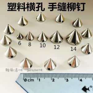 Phụ Kiện Quần Áo DIY Punk Silver Bullet Head Rivet 6-14MM Cầu Khối Lỗ Tay Thêu Hạt Lỏng Lẻo Phụ Kiện Trang Trí