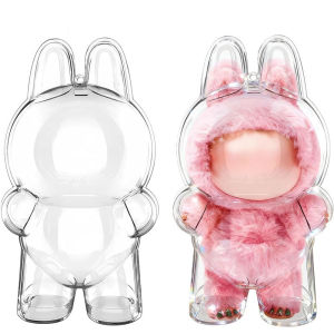 LABUBU V1 V2 Transparent Protective Case Protective Cover Armor Dustproof Scratch-Resistant Clear Cover for Ultimate Protection