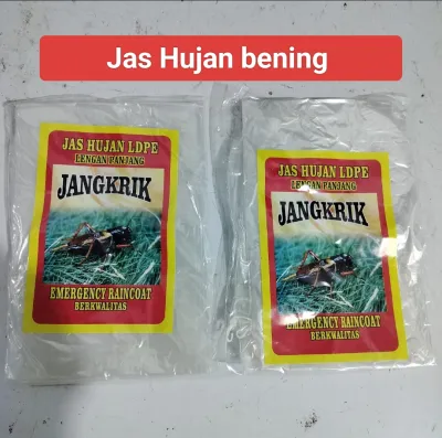 Jas hujan lengan panjang bening murni 1 lusin